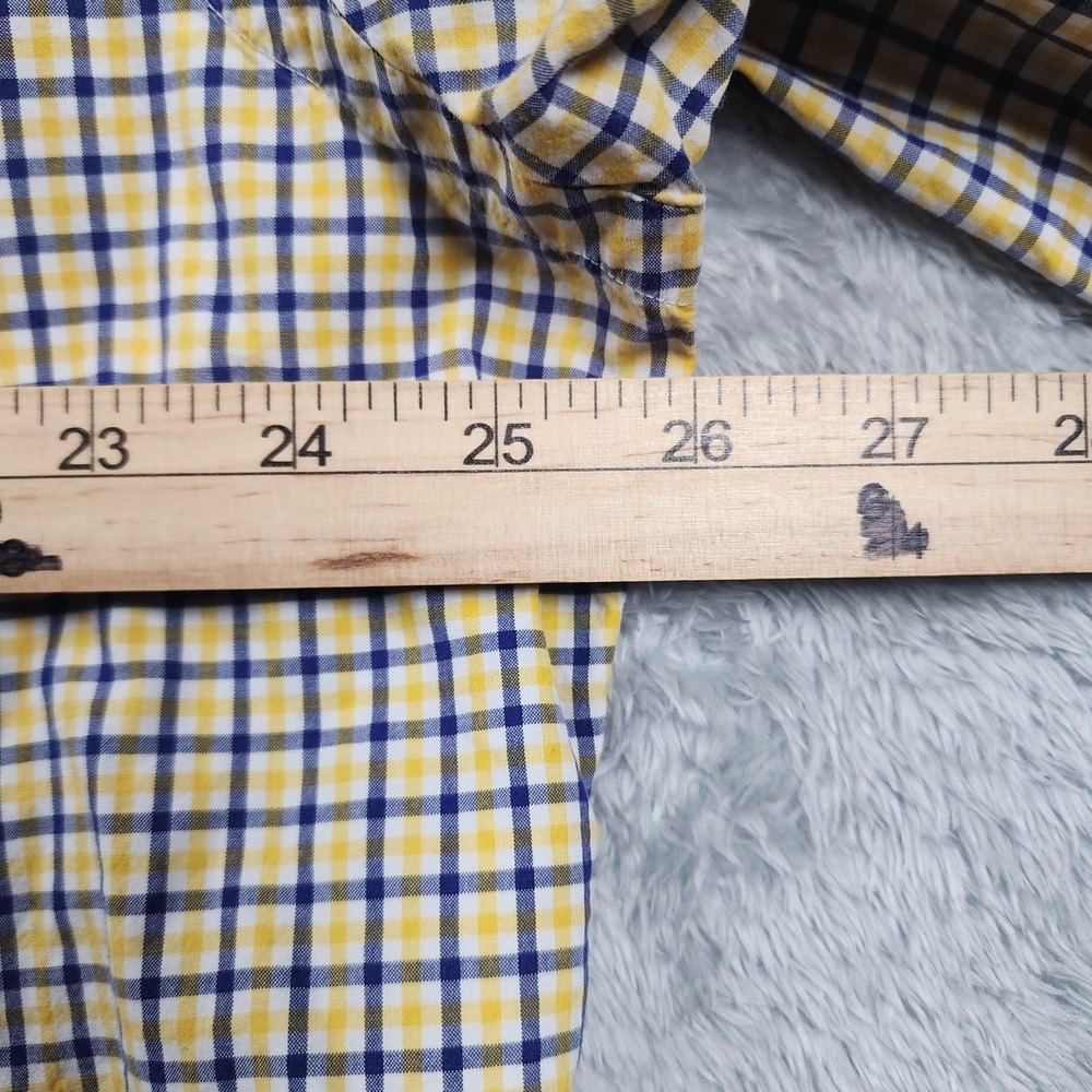 Ralph Lauren Shirt Mens 2XL XXL Yellow Blue Check Long Sleeve Button Down Cotton - Picture 10 of 13